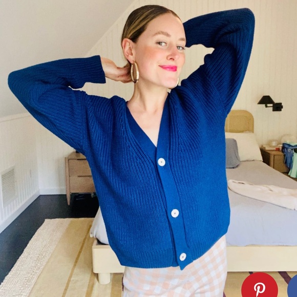 NEW Tradlands Deep Blue Women's COTTON Cardigan - Picture 3 of 8